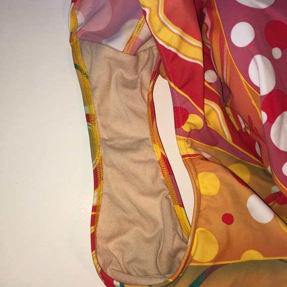 Spiegel Orange & Pink I Piece Bathing Suit Sz 14 - Picture 8 of 8